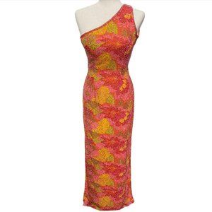 One-Shoulder Colorful Beaded Dress